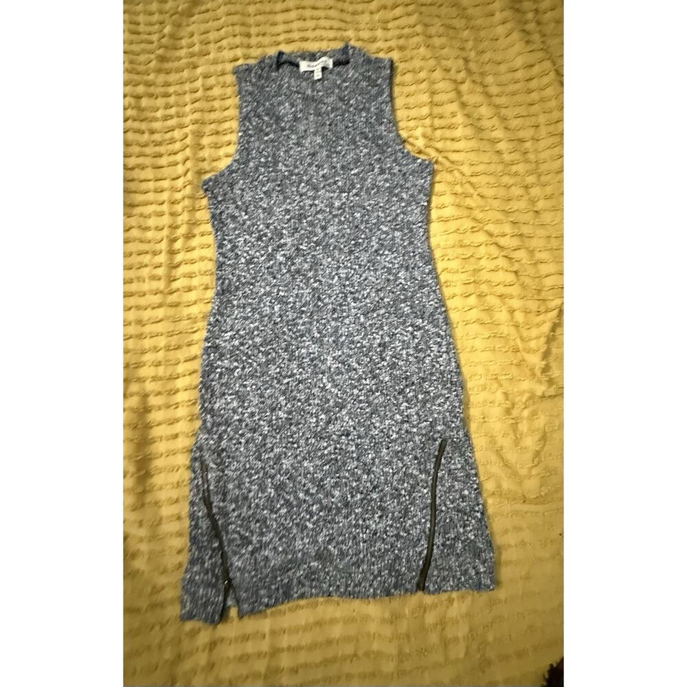 Women’s Monteau Heather Gray Dress Body Con Zippers Sleeveless Size XS